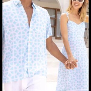 Kenny Flowers Light Blue and White Casual Button Down Shirt